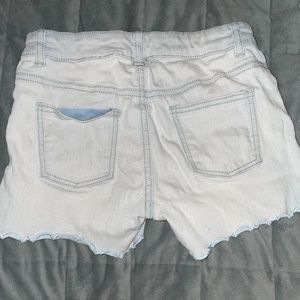Denim flower jean shorts